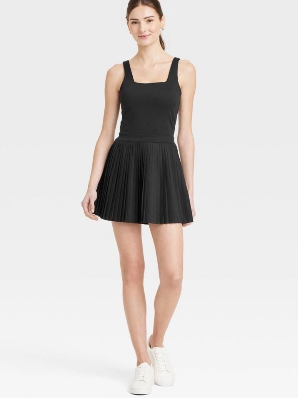 all in motion Black Pleated Tank Dress